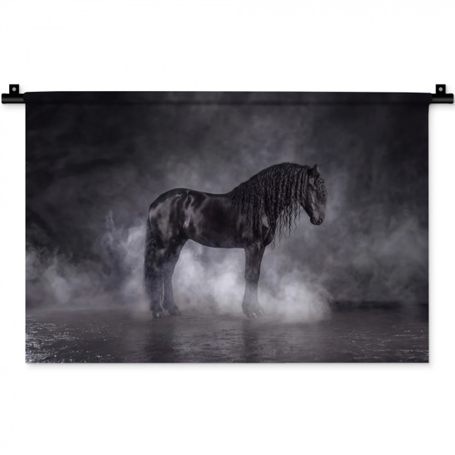 Paard - Magisch - Zwart Wandkleed katoen klein -zz3d