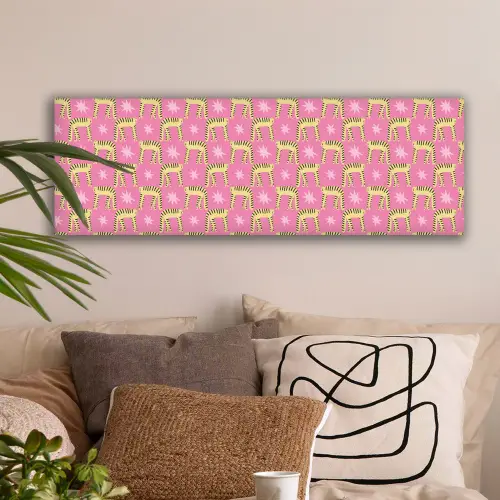 Langbenige -Tijgerkatten - Roze - Sterren canvas 2cm klein 828 -sfeer1