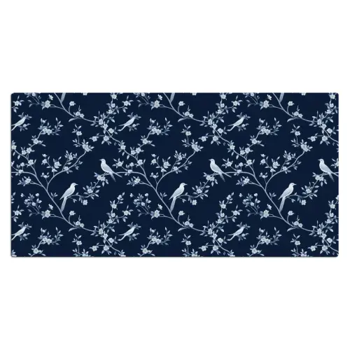 Grafisch - Bloesemtak - Blauw Muismat XXL klein 681 -3d_leeg