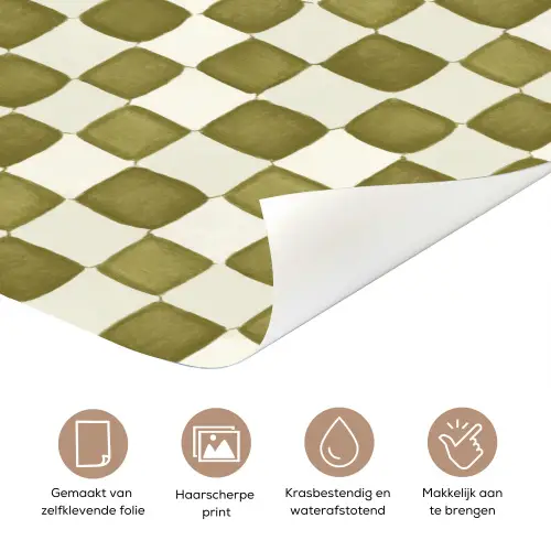 Schaak - Patroon - Groen deurposter klein 289 -closeup_NL