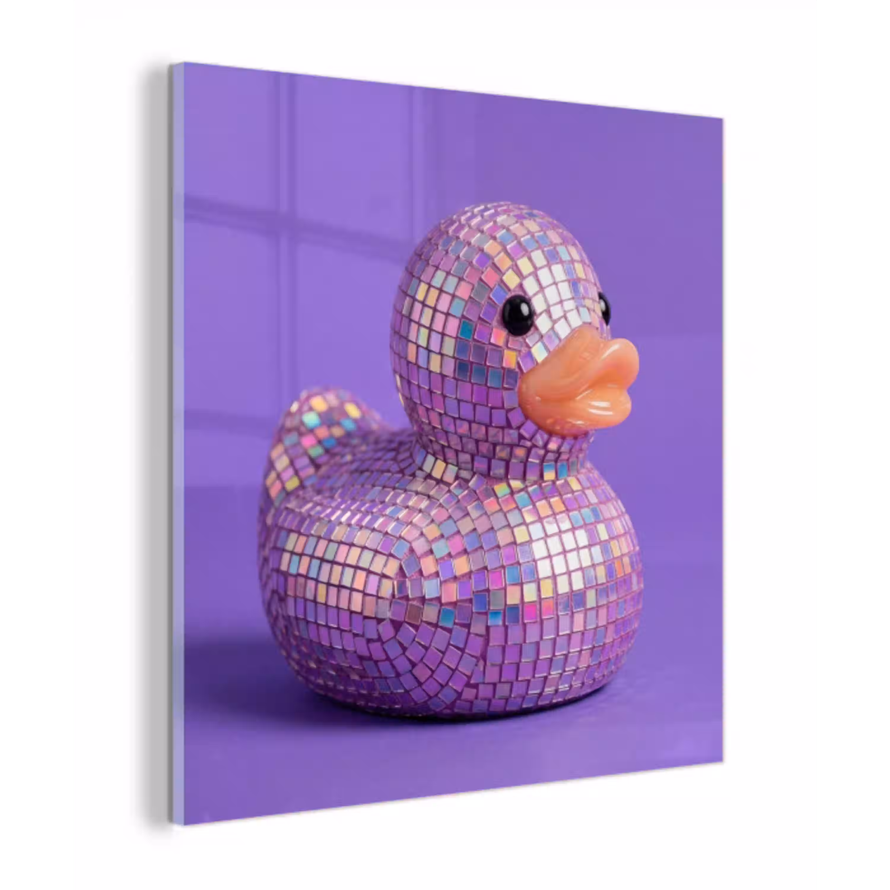 Disco - Eend - Paars plexiglas 5mm klein -z3d