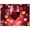 Rood - Wijn - Hartjes tuinposter los doek klein -3d