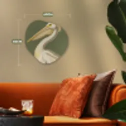 Pelikaan - Wit - Vogel - Klassiek - Natuur Wandcirkel Organisch Forex 3mm klein -sfeer3