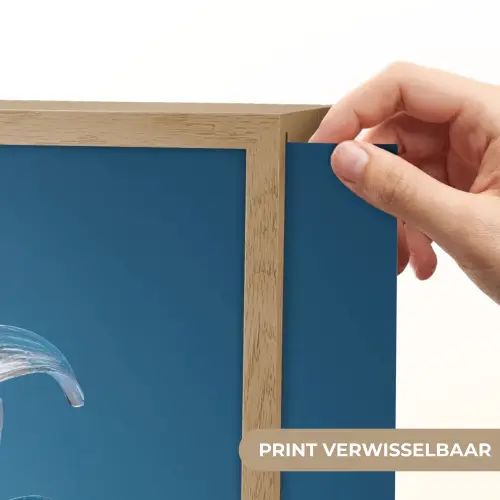 Lelies - Blauw - Glazen Light Box met batterij (Wandlamp) middel -USP_websiteprintNL