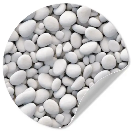 Wit - Kiezels - Egaal Wandcirkel behangsticker klein 186 -3d