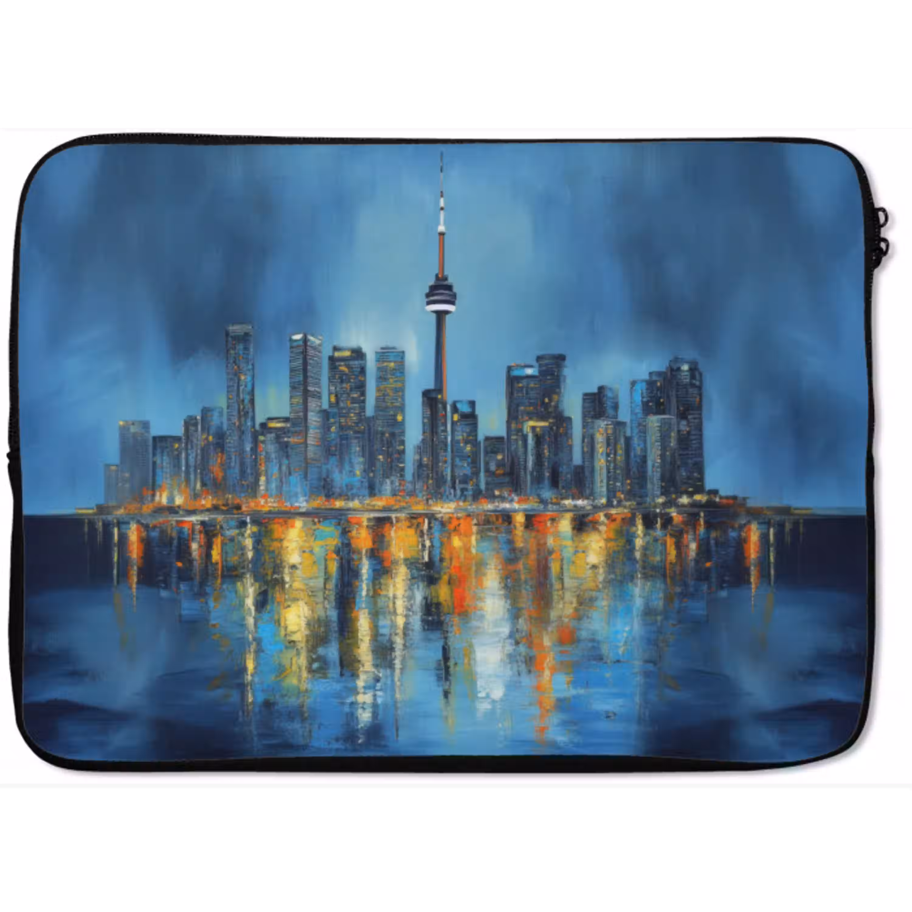 Skyline Toronto - Water - Stadslichten - Toren laptophoes neopreen klein -zkaufland3dotto