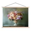 Orchidee - Boeket - Vaas - Bloemen textielposter latten blank klein -3d