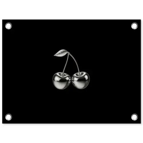 Kers - Luxueus - Metallic tuinposter los doek klein -3d