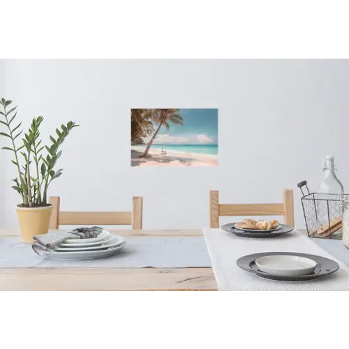 Palmboom - Schommel - Strand - Lucht Muursticker klein -eettafel