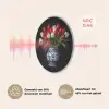 Rode - Bloemen - Tulpen - Vaas Akoestische PET Vilt - Rond klein -USP_NL