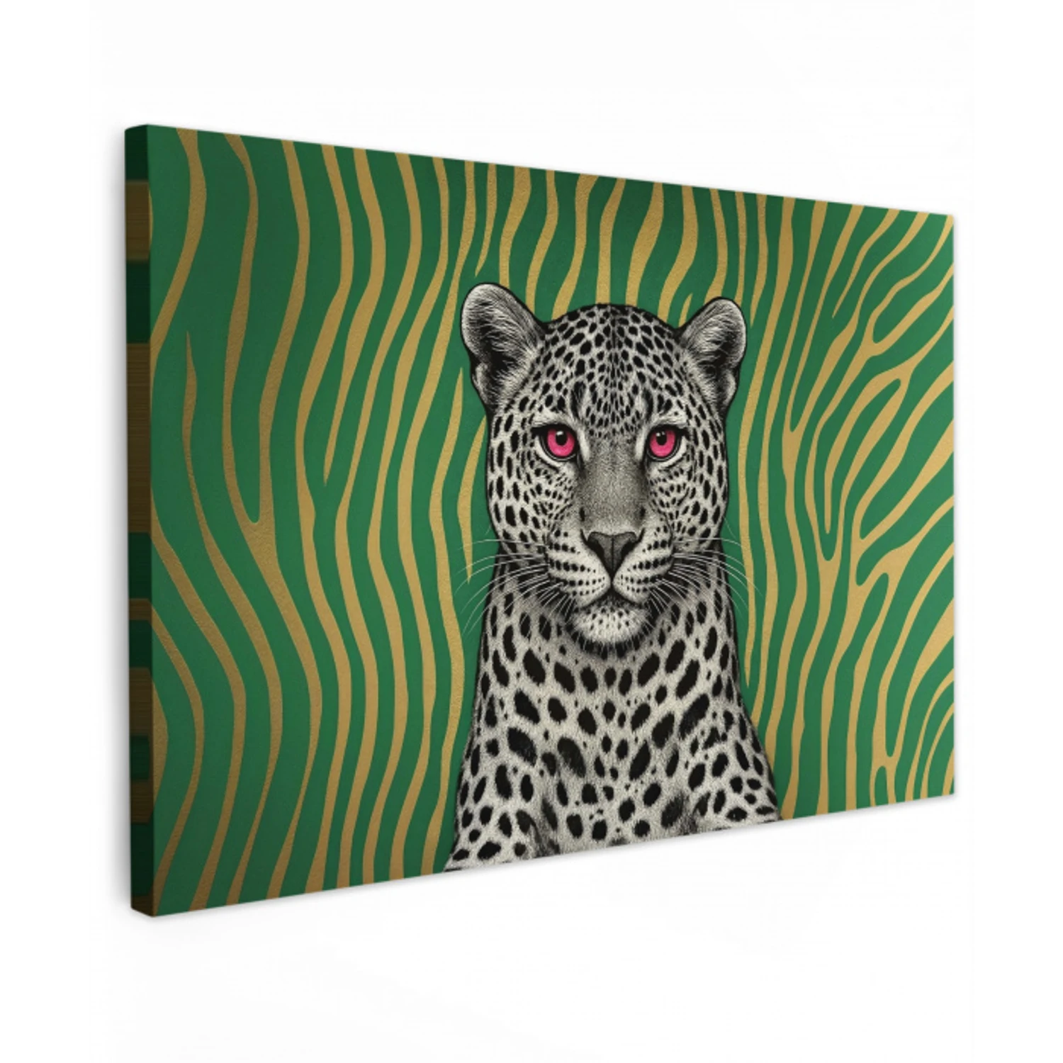 Panter - Zebrapatroon - Groen canvas 2cm klein -z3d