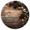 Kersthoekdecoratie - Dennenappels - Lichtjes Wandcirkel kunststof plaat 5mm dik klein -3d