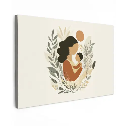 Illustratie - Moeder - Kind - Liefdevol canvas 2cm klein -z3d