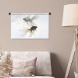 Goudvissen - Modern - Wit Wandkleed katoen klein -sfeer4