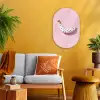 Banaan - Stippen - roze Wandcirkel Ovaal Forex klein -sfeer4