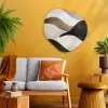 Golven - Abstract - Beige Wandcirkel Organisch Plexiglas middel -sfeer4