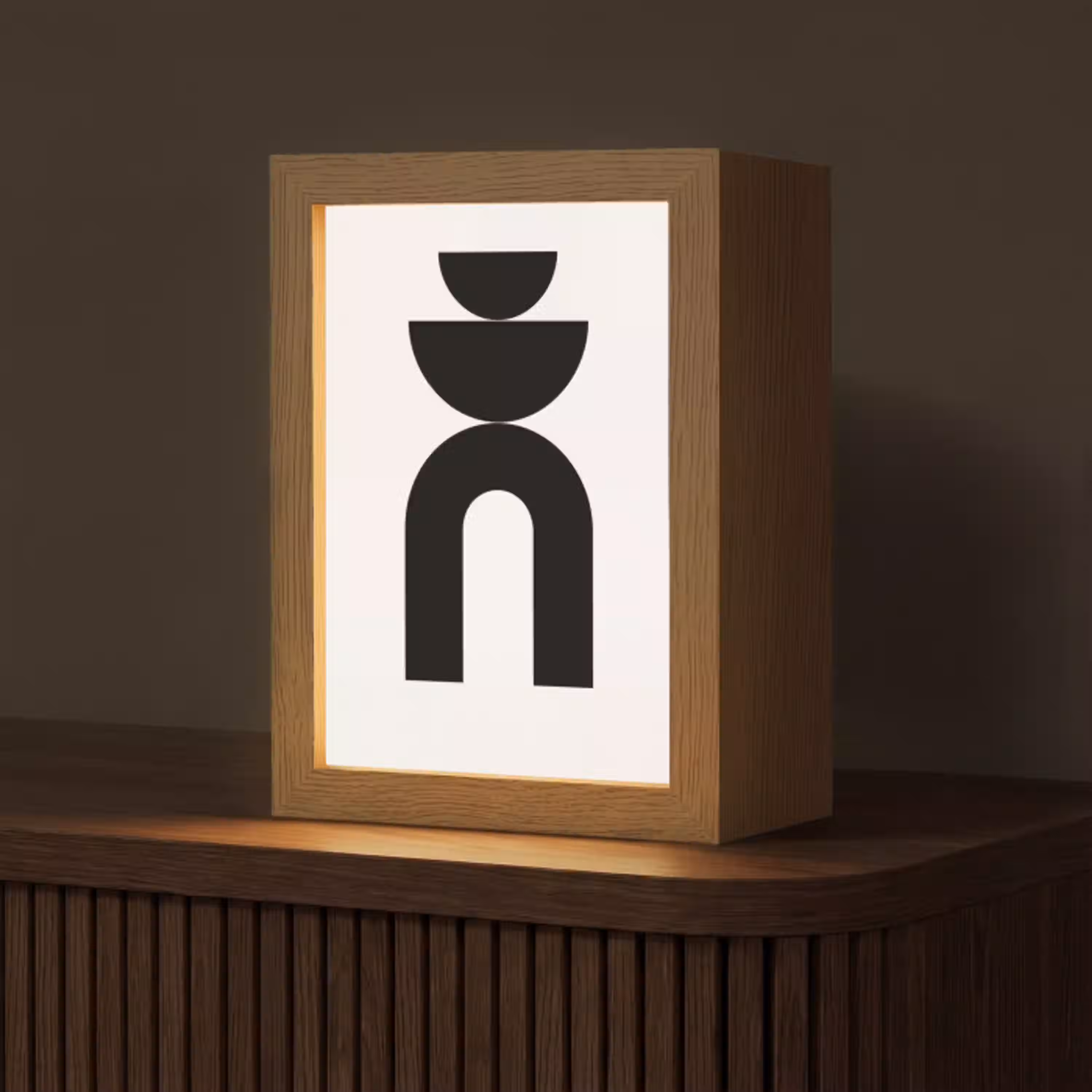 Minimalistisch - Kunst - Wit Light Box met kabel (Tafellamp) klein -z3d_website