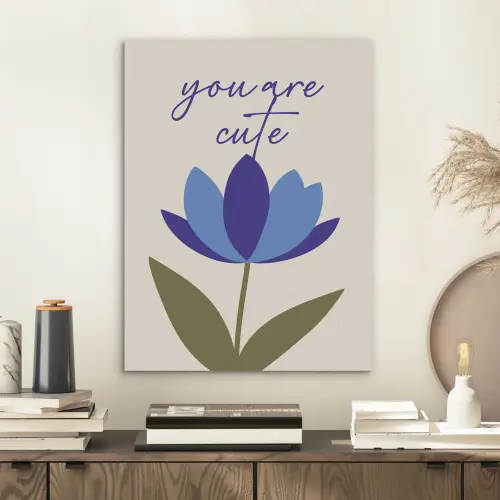 Korenbloem - Valentijn - Bloem - Blauw PET vilt klein -sfeer1