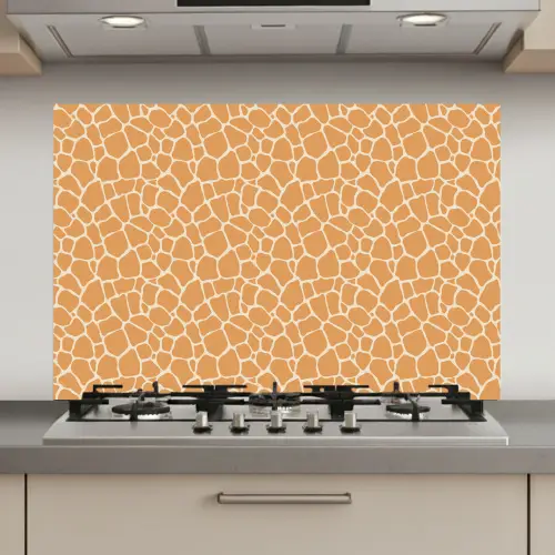 Giraf - Oranje - Patroon keuken achterwand spatscherm klein 900 -3d_website