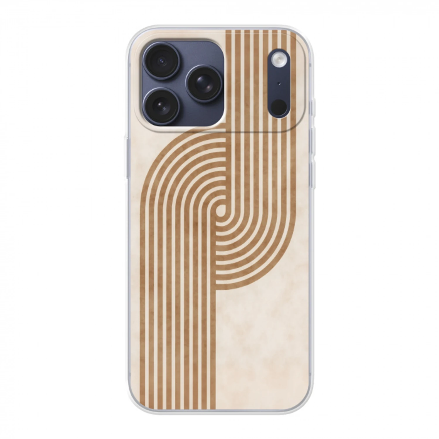 Symmetrische bocht - Koperkleurig Telefoonhoesje iPhone 17 Pro Max klein -3d