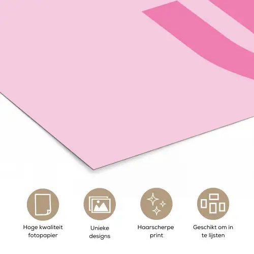 Love - Roze - Hart - Valentijn poster papier klein -closeup_NL