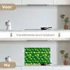 Limoenen - Druppels - Groen keuken achterwand spatscherm klein 900 -voor_na_NL