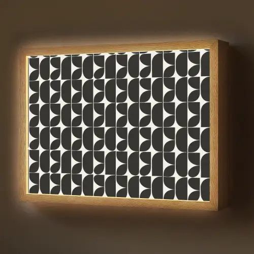 Modern - Geometrisch - Zwart Light Box met batterij (Wandlamp) middel 907 -z3d_website