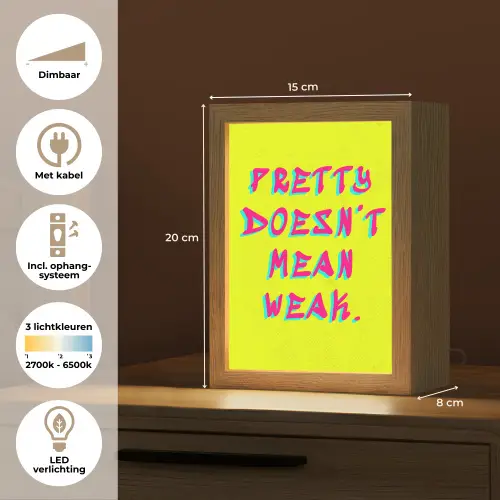 Quote - Minimalistisch - Kleurrijk Light Box met kabel (Tafellamp) klein -USP_NL
