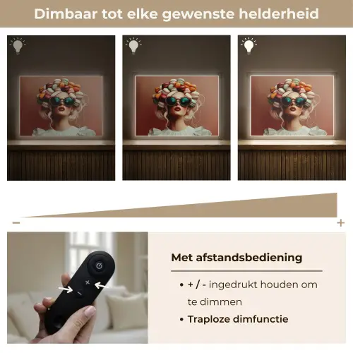 Vrouw - Macarons - Bril Light Box met batterij (Wandlamp) middel -USP_dimbaarNL