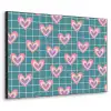 Hartjes - Raster - Patroon - Blauw Textielframe zwart klein 947 -3d
