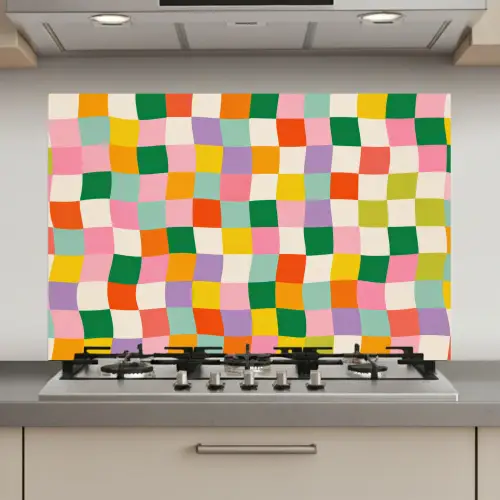 Vierkanten - Kleurrijk - Golvend keuken achterwand spatscherm klein -3d_website