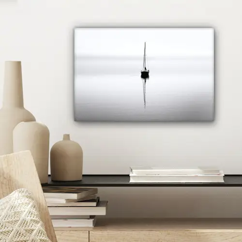 Zeilboot - Zwart - Water - Silhouet canvas 2cm klein -sfeer6