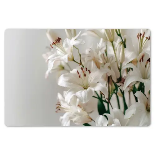 Lelies - Boekte - Wit - Meeldraden Placemat vinyl groot -zzsfeer1_Kitchenyeah-website