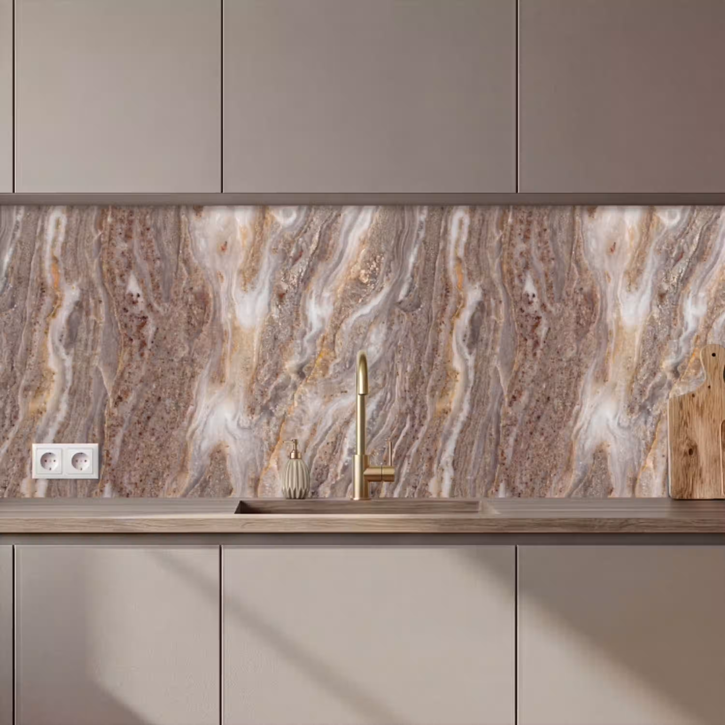 Textuur - Steen - Abstract - Beige keuken achterwand 2 middel zz_3dshopping
