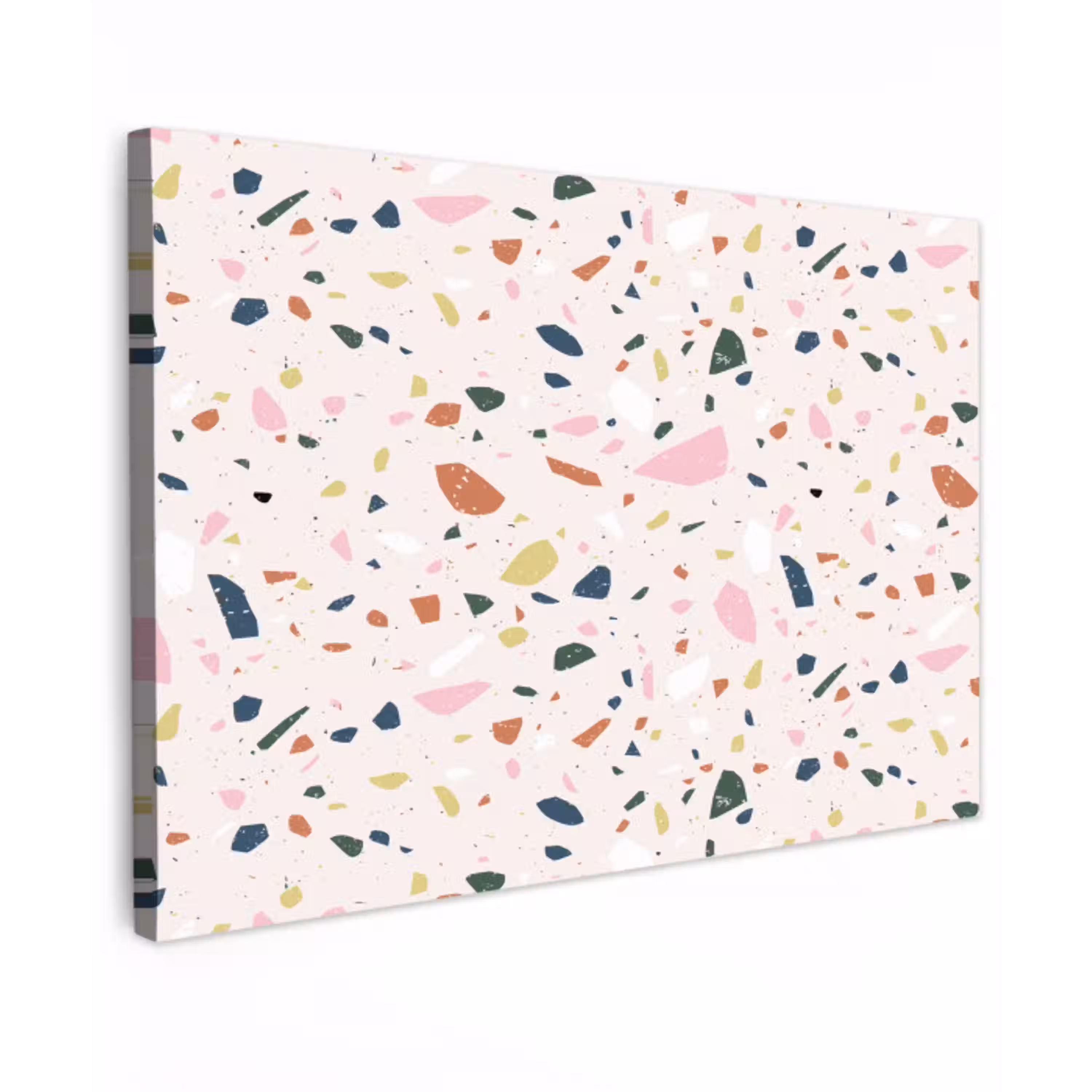 Terrazzo - Patroon - Kleurrijk Tuinposter op houten frame 2 cm dik klein 845 -3d