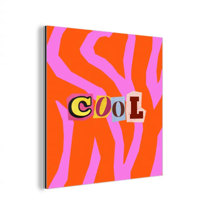 Zebraprint - Grafisch - COOL - Oranje aluminium wit klein -3d
