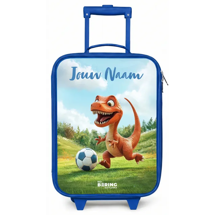 Voetbal - Dino - Sport Kinderkoffer - Blauw klein -zz3dotto