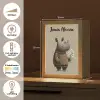 Neushoorn - Witte bloemen - Lief Light Box met kabel (Kinderlampje) klein -USP_NL