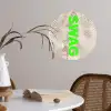 Slangenprint - SWAG - Neon - Groen Wandcirkel behangsticker klein -sfeer3