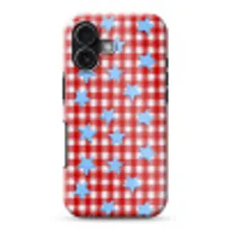 Ruit - Sterren - Rood Toughcase MagSafe Apple iPhone 17 klein 1017 -3d