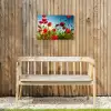 Klaprozen - Toscane - Zon - Rood - Blauw Tuinposter op houten frame 2 cm dik klein -sfeer4