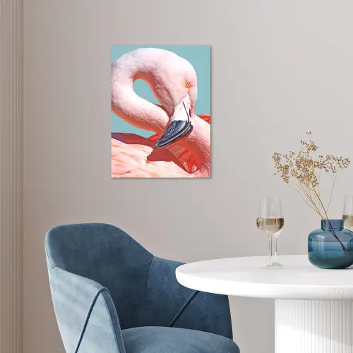 Close-up flamingo poster papier klein -sfeer3