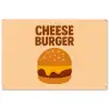 Cheeseburger - Minimalistisch - Geel tuinposter los doek groot -3d