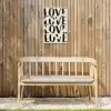 Love - Hart - Beige Tuinposter op houten frame 2 cm dik klein -sfeer4