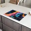Modern - Marmer - Oranje Inductie beschermer vinyl 3mm klein -sfeer8