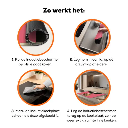 Meisje - Kopje - Bloemen - Roze Inductie beschermer vinyl 3mm klein -zzzzzzz-td-werking