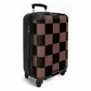 Squares - Zwart/Bruin NBS - Handbagage koffer - Kinderen Unisex middel -productfoto_3d