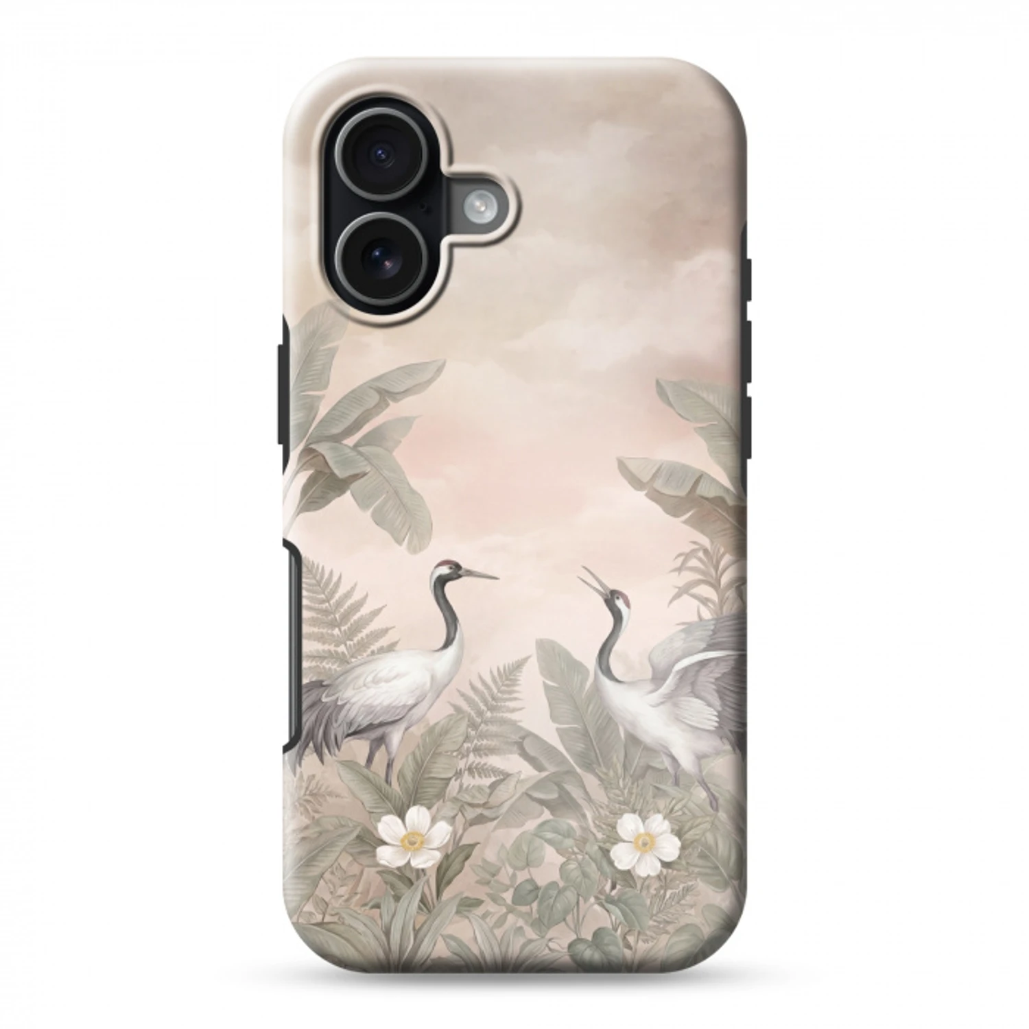 Kraanvogels - Natuur - Roze Toughcase MagSafe Apple iPhone 17 klein -3d