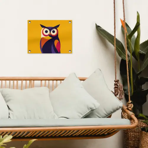 Uil - Grafisch - Kleurrijk - Ogen tuinposter los doek klein -sfeer7