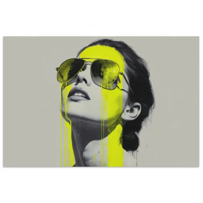 Vrouw - Bril - Verf poster papier klein -3d